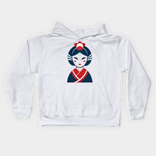 Cute Geisha Girl Cartoon Kids Hoodie